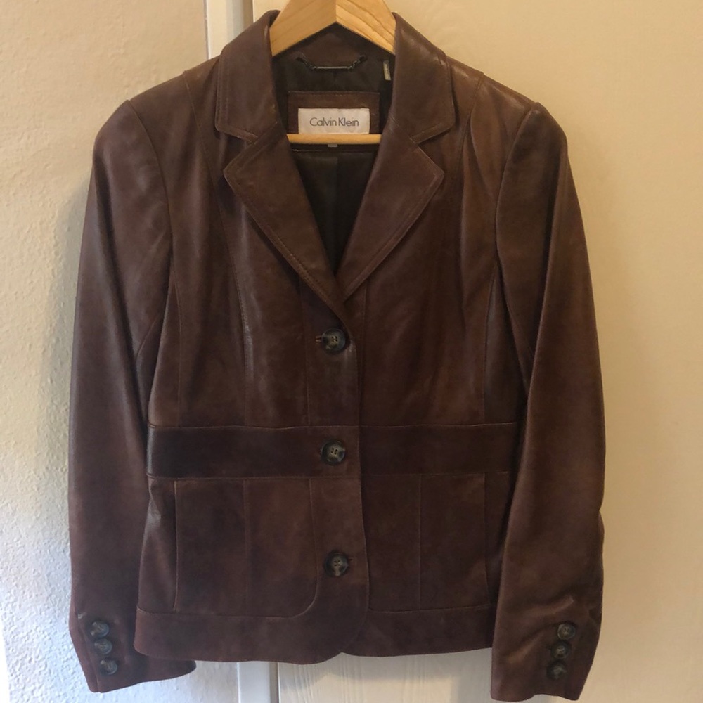 Calvin Klein leather jacket.
